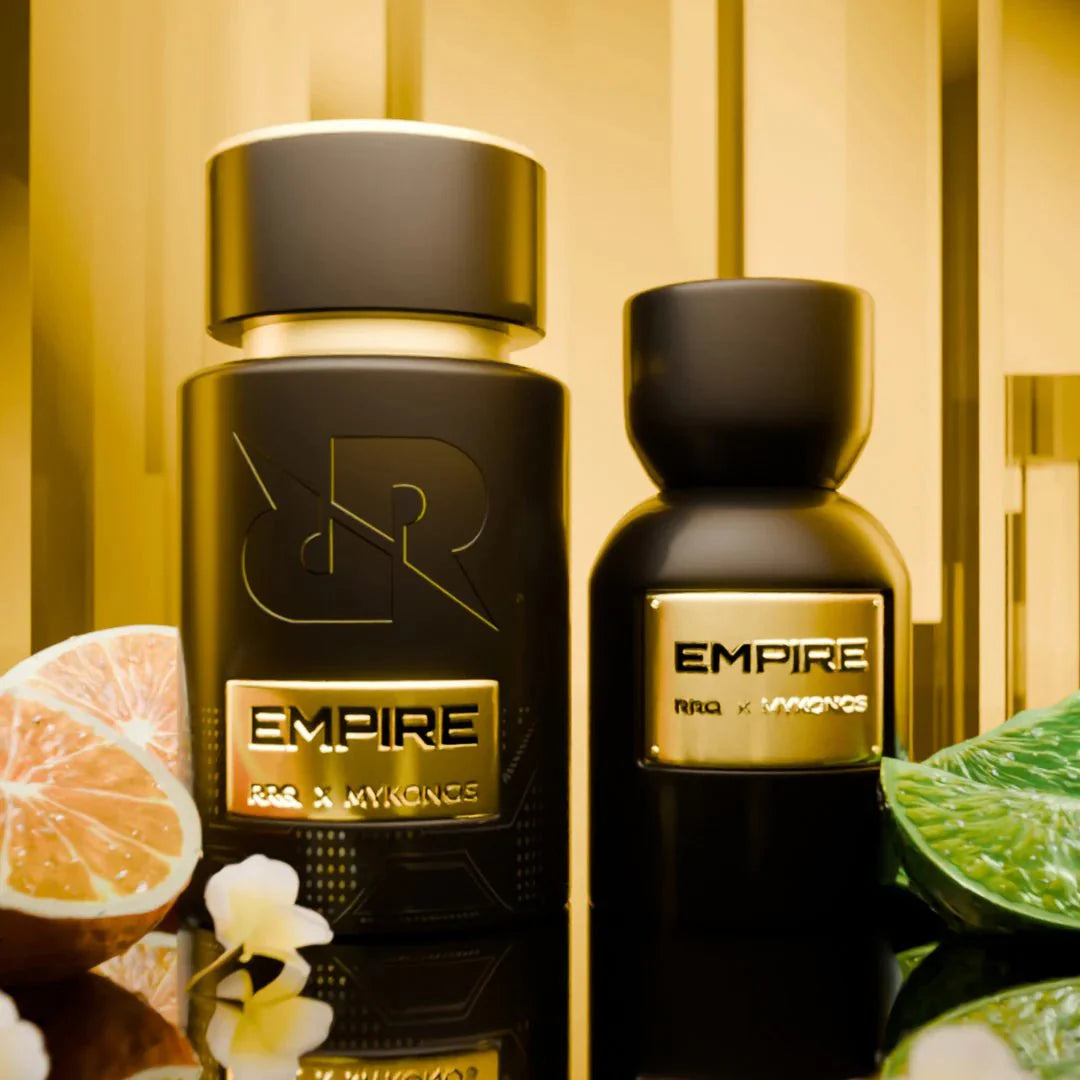 MYKONOS EMPIRE EXTRAIT 100ML- Mandarino, Frutti Tropicali, Bergamotto e Lime; Arancia di Sicilia, Acqua di Cocco, Gelsomino e Zenzero;Fava Tonka, Muschio Bianco e Patchouli.
