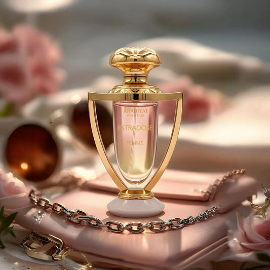 ARABIYAT PRESTIGE EXTRADOSE FEMME-BORN IN ROME EXTRADOSE DONNA-Ribes Nero, Rum, Bergamotto e Pera;Gelsomino, Fiore d'Arancio, Violetta, Iris e Rosa;Vaniglia, Cocco, Ambra e Muschio.