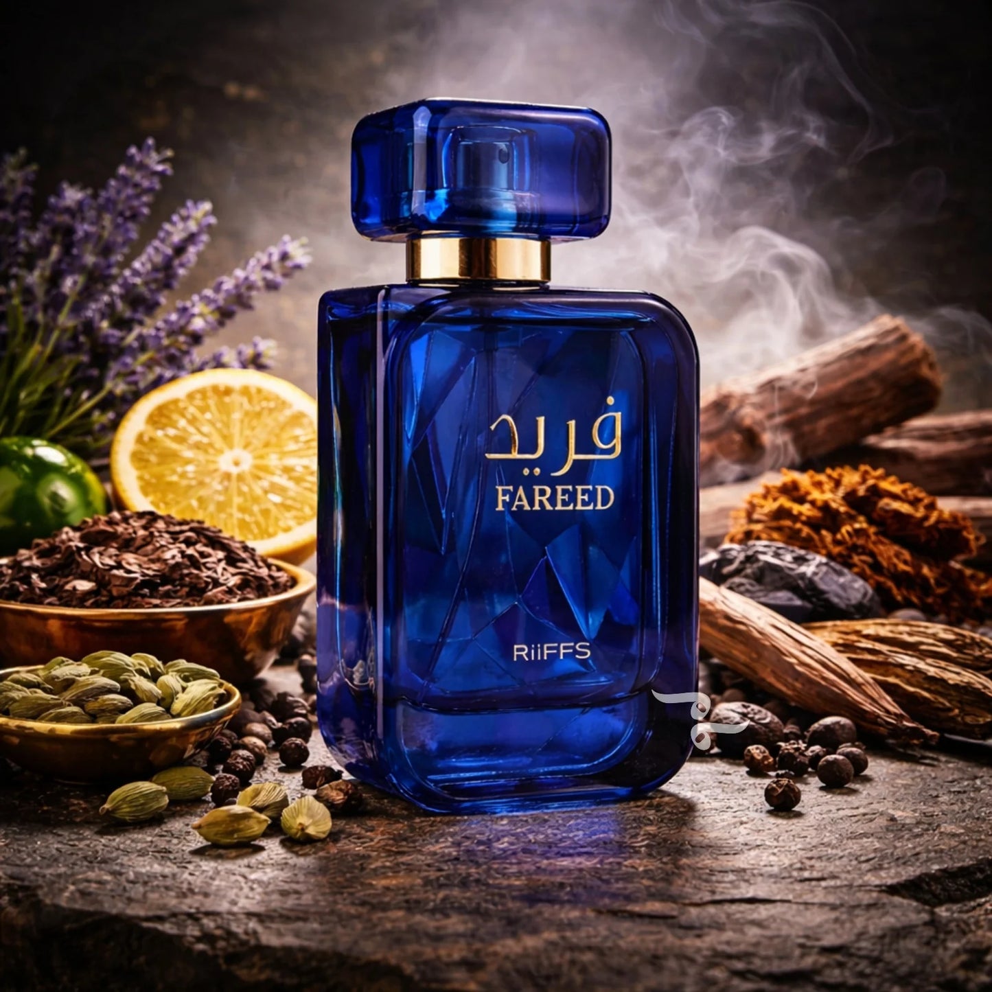 RIIFFS FAREED EDP 100ML-Kardamon i Pieprz; Bergamotka, Lawenda i Geranium; Cedr, Wetiver i Fava Tonka.