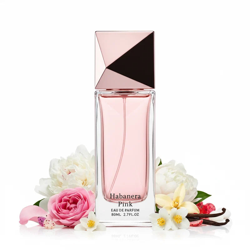 HABANERA PINK AURORA SCENTS 80ML-Pepe Nero, Bergamotto e Mandarino;Fiore d'Arancio, Gelsomino Sambac e Frutti Rossi;Caramello, Ambra e Muschio.