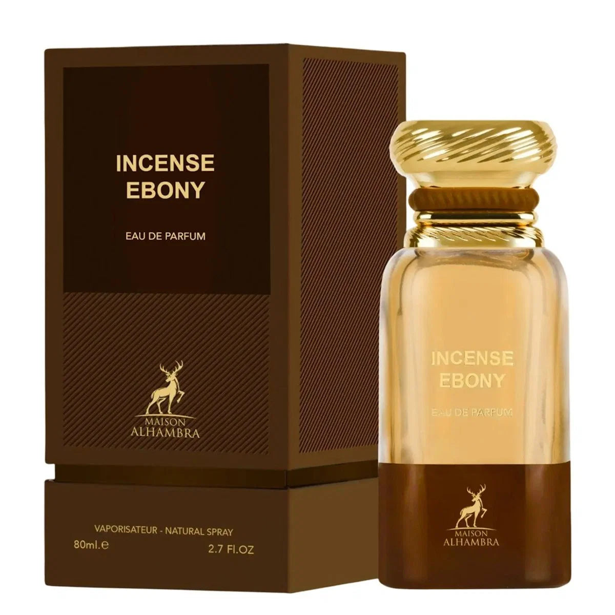 INCENSE EBONY MAISON ALHAMBRA-Incenso, Palo Santo, Pepe Nero e Foglia di Violetta;Cuoio, Olio di Cade, Labdano, Papiro e Rosa;Ebano, Resine e Legno di Guaiaco.