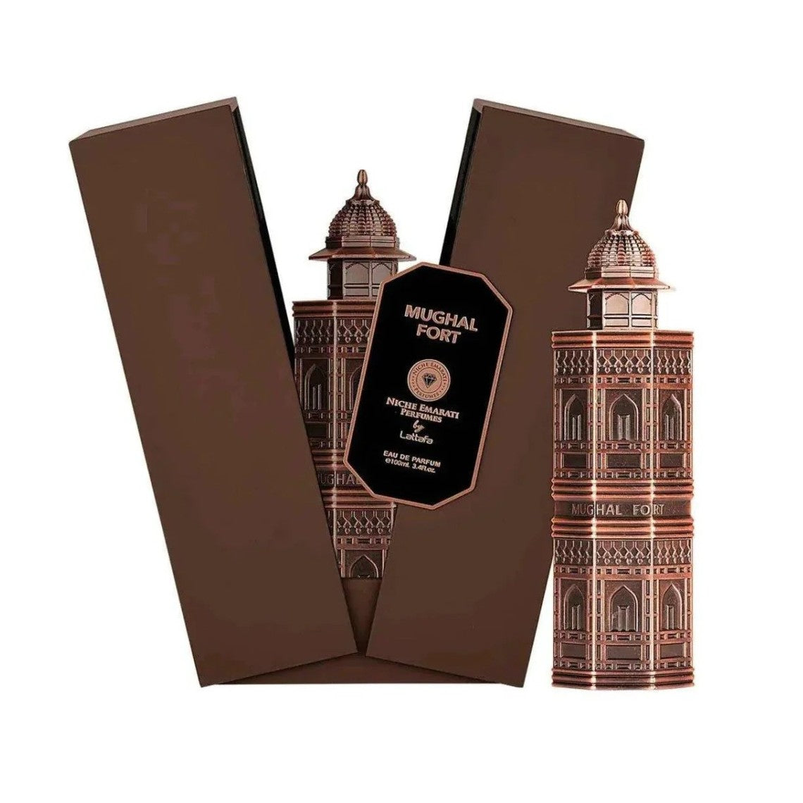 MUGHAL FORT LATTAFA NICHE 100ML-Cardamomo e Pimento;Caramello e Legno di Cedro; Muschio, Vaniglia e Ambra.