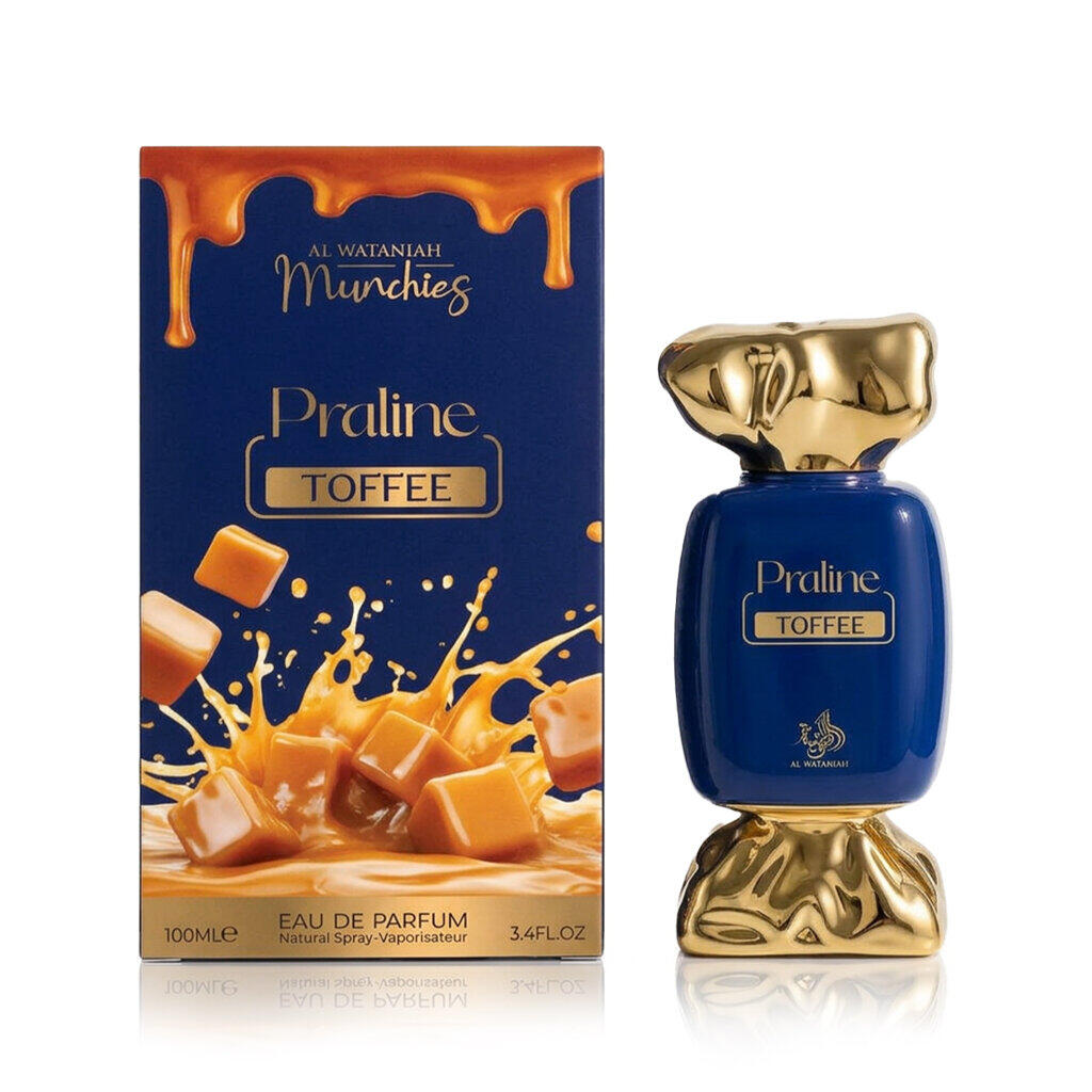 PRALINE TOFFEE AL WATANIAH-Liquore, Mela e Scorza di Limone;Eliotropio, Cocco, Pesca e Note Balsamiche, Zucchero Bruciato, Fava Tonka, Vaniglia e Muschio.