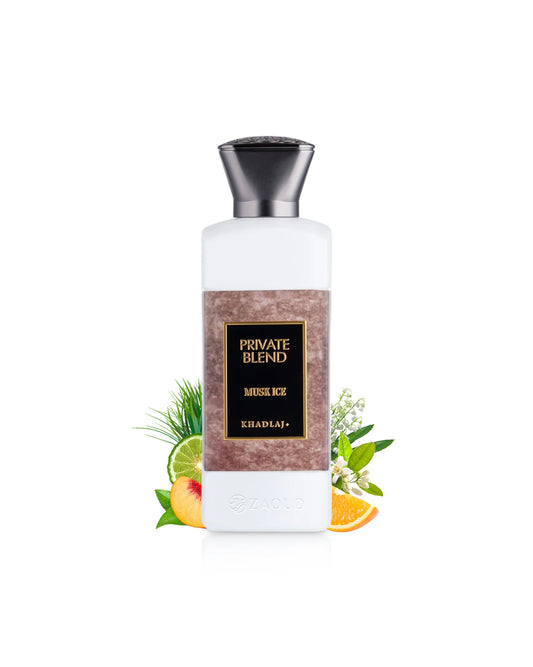 MUSK ICE KHADLAJ EXTRAIT 100ML-Valaya Exclusif-Bergamotto e Mandarino;Mughetto, Fiore d'Arancio e Pesca; Muschio, Vetiver e Muschio Vegetale.
