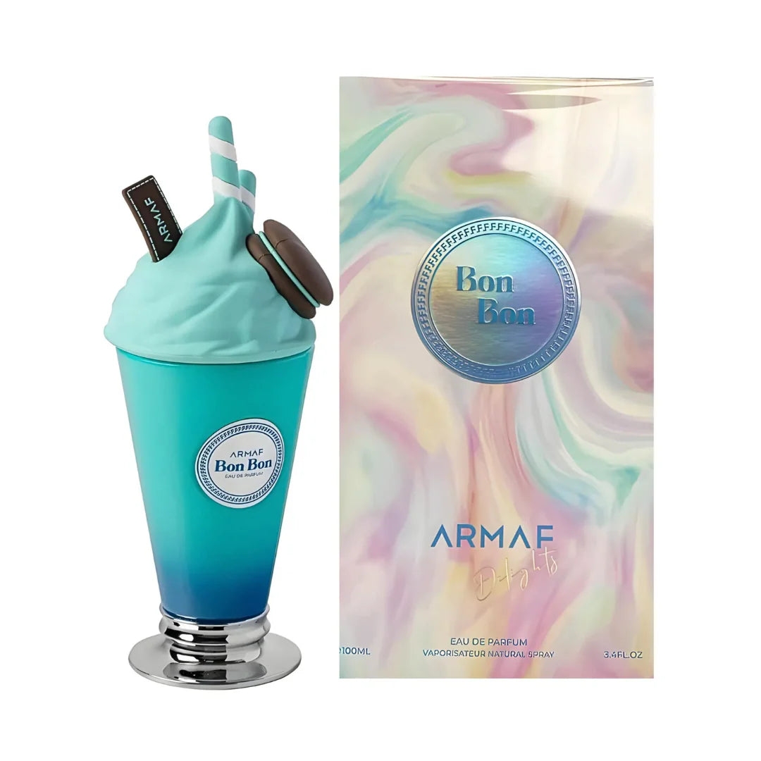 ARMAF BON BON EDP 100ML-Mandaryn, Bergamot, Jabłko Granny Smith i Papaja;Piękność, Nuty morskie, Lilia, Kwiat zielonej herbaty i Morela;Musk, Akord gourmand i Sandalowiec.