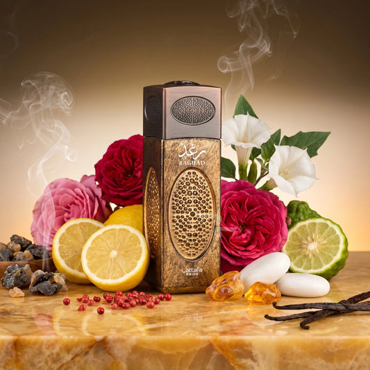 RAGHAD LATTAFA PRIDE 100ML-Agrumi e Pesca;Rosa e Note Floreali; Vaniglia, Ambra e Muschio.