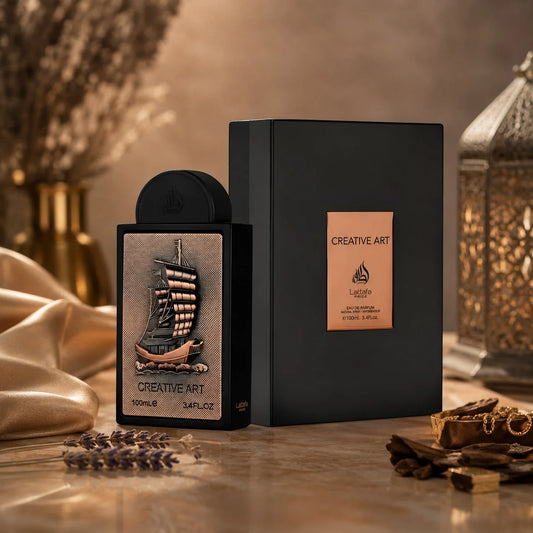 CREATIVE ART LATTAFA PRIDE 100ML-Cardamomo, Elemi, Pepe Nero, Bergamotto e Limone;Cumino, Patchouli, Geranio, Zafferano e Gelsomino;Incenso, Vaniglia, Benzoino e Ambra.