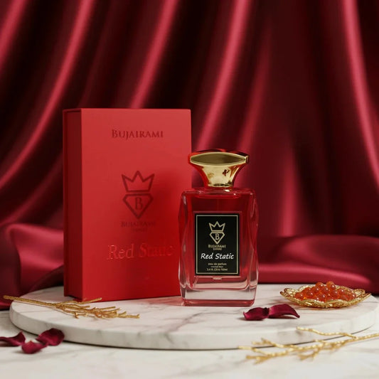 BUJAIRAMI RED STATIC 100ML-Rouge Trafalgar-ciliegia e pepe rosa; rosa bulgara e rosa turca;frutti rossi.