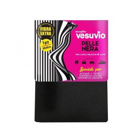 VESUVIO PELLE NERA ACCIAIO VETRI SUPERFICI LUCIDE LACCATE SENZA ALONI 60X40