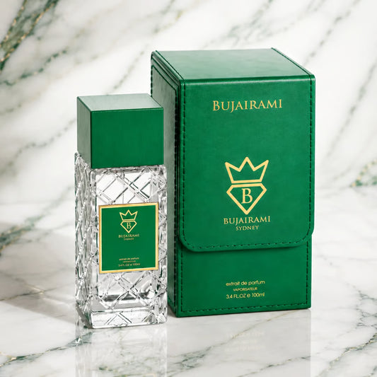 BUJAIRAMI VIBRATION EXTRAIT 100ML-Pompelmo, Bergamotto, Magnolia e Gelsomino; Zenzero;Legno di Cedro, Patchouli, Ambra, Muschio e Rizoma di Iris.