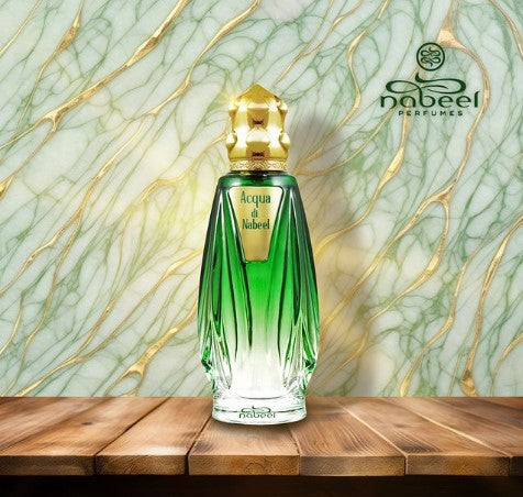 PROFUMO ARABO ACQUA DI NABEEL EDP 100ML-Anice Stellato, Limone, Pesca, Ananas, Ribes Nero, Note Marine, Cannella, Bergamotto, Incenso, Cardamomo, Prugna e Pompelmo;Neroli, Cocco, Gelsomino, Rosa, Mughetto, Iris e Eliotropio;Muschio